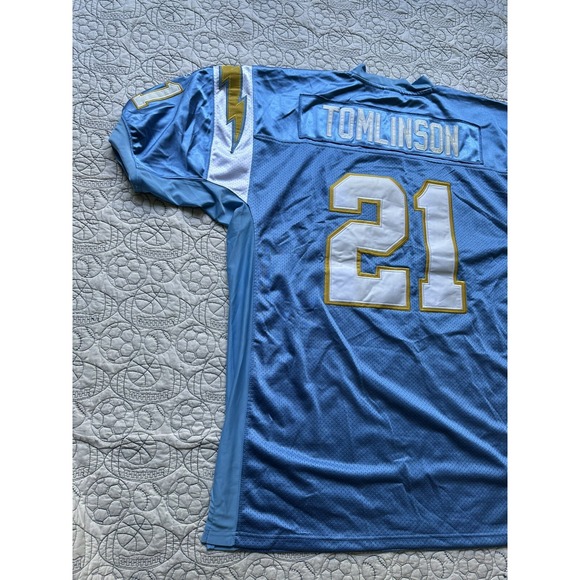 Reebok SD Chargers Mens  Ladainian Tomlinson Powder Blue Jersey Sz 56 Stitched - Picture 14 of 16